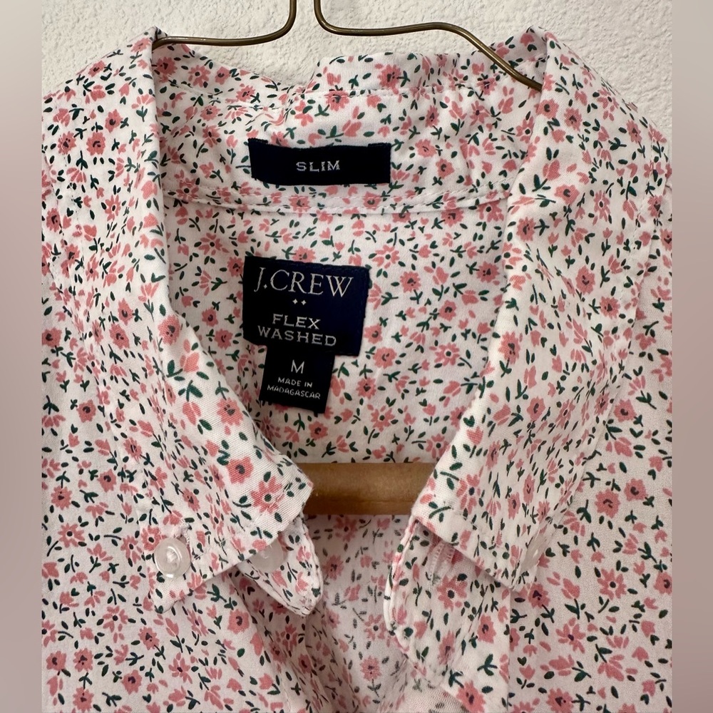 J. Crew Flex Washed Slim Floral Casual Button Down Shirt
